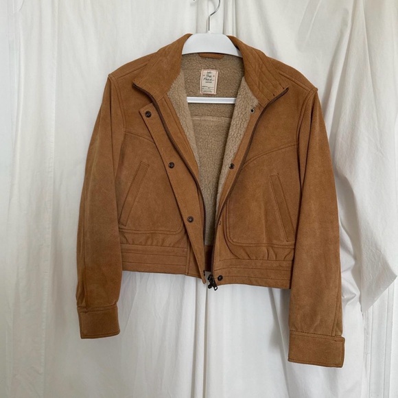 Free People Tan Bomber Jacket - Picture 3 of 3
